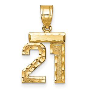 14k Yellow Gold, Varsity Collection, Small D/C Pendant Number 21